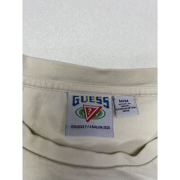 Guess J Balvin Graphic T-shirt Men Medium Ivory Short Sleeve - Picture 5 of 6